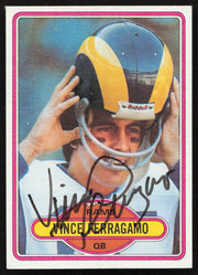 Vince Ferragamo Autographed 1980 Topps Card #239 Los Angeles Rams SKU #259203