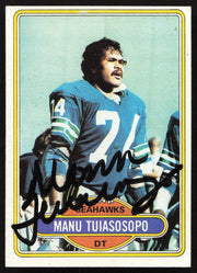 Manu Tuiasosopo Autographed 1980 Topps Rookie Card #512 Seattle Seahawks SKU #259204