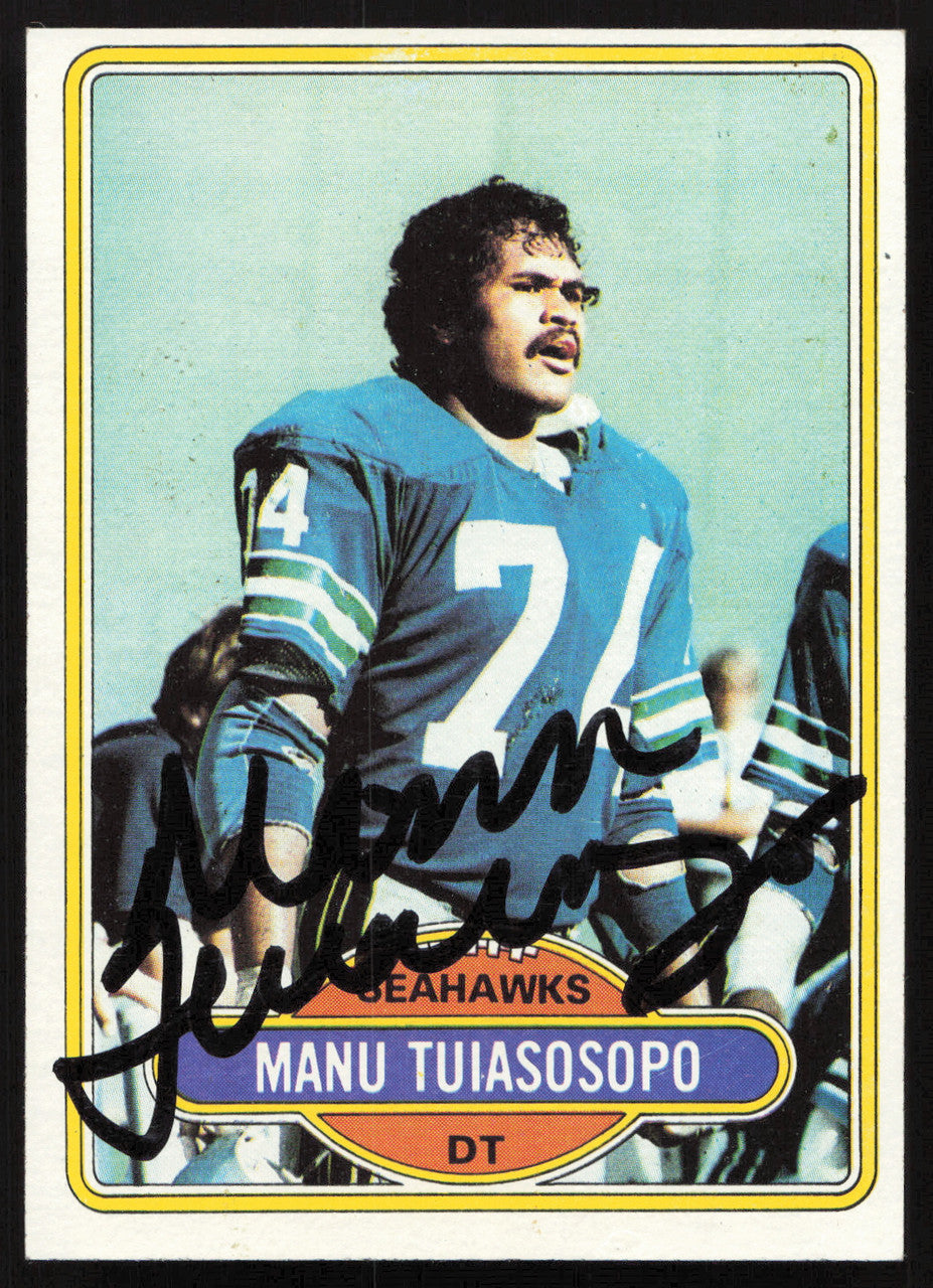 Manu Tuiasosopo Autographed 1980 Topps Rookie Card #512 Seattle Seahawks SKU #259204