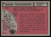 Manu Tuiasosopo Autographed 1980 Topps Rookie Card #512 Seattle Seahawks SKU #259204