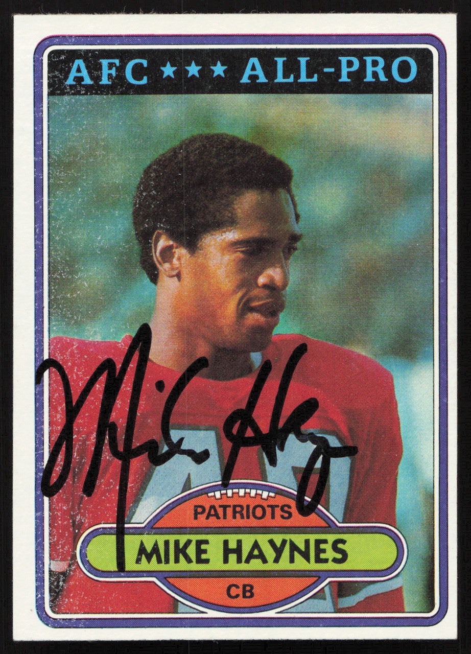 Mike Haynes Autographed 1980 Topps Card #415 New England Patriots SKU #259206