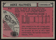 Mike Haynes Autographed 1980 Topps Card #415 New England Patriots SKU #259206
