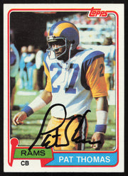 Pat Thomas Autographed 1981 Topps Card #423 Los Angeles Rams SKU #259210