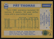 Pat Thomas Autographed 1982 Topps Card #384 Los Angeles Rams SKU #259216