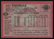 Pat Thomas Autographed 1983 Topps Card #95 Los Angeles Rams SKU #259226
