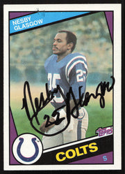 Nesby Glasgow Autographed 1984 Topps Card #14 Baltimore Colts SKU #259237
