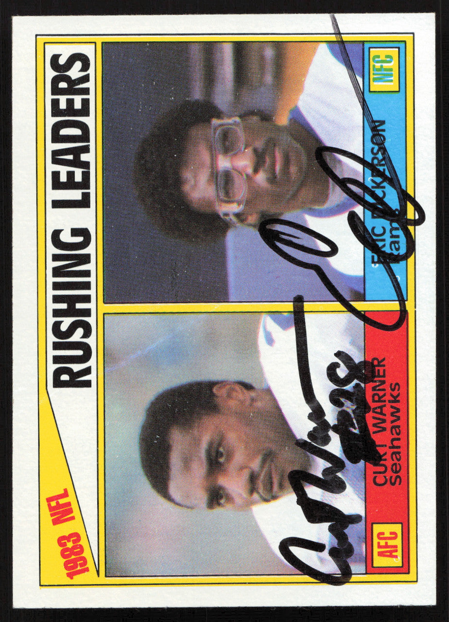 Eric Dickerson & Curt Warner Autographed 1984 Topps Card #204 SKU #259241