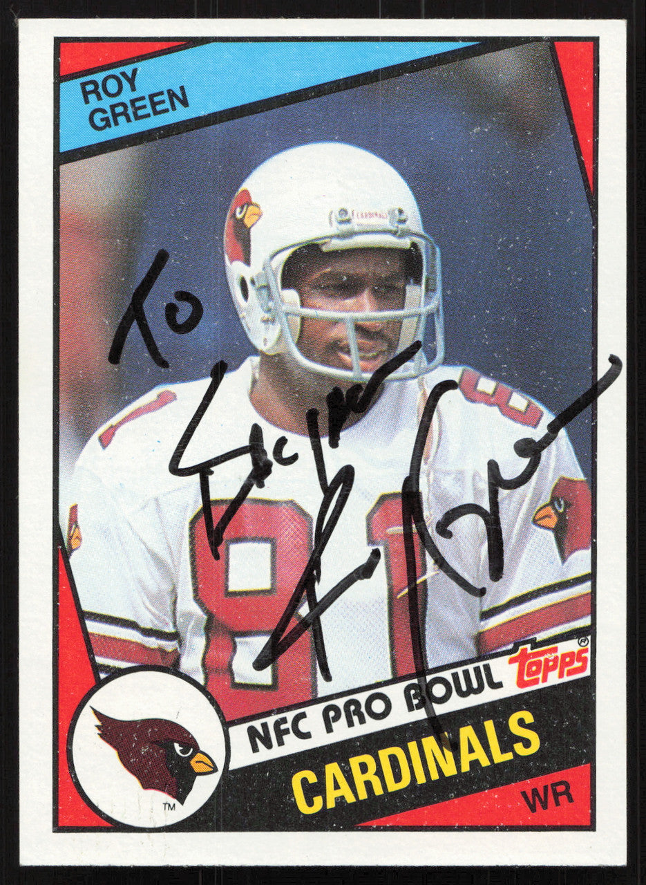 Roy Green Autographed 1984 Topps Card #342 St. Louis Cardinals "To Bryan" SKU #259246