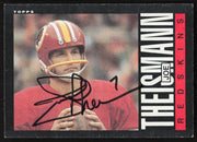 Joe Theismann Autographed 1985 Topps Card #190 Washington Redskins SKU #259252
