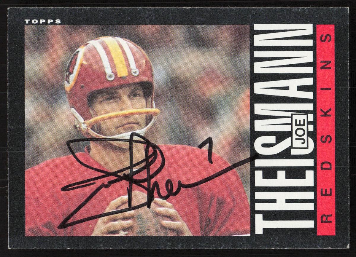 Joe Theismann Autographed 1985 Topps Card #190 Washington Redskins SKU #259252