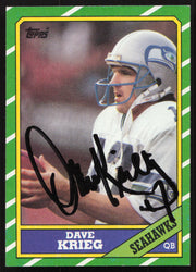 Dave Krieg Autographed 1986 Topps Card #201 Seattle Seahawks SKU #259265