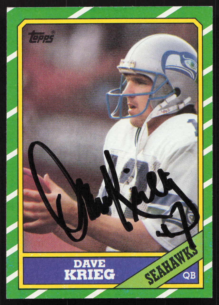 Dave Krieg Autographed 1986 Topps Card #201 Seattle Seahawks SKU #259265