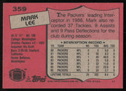 Mark Lee Autographed 1987 Topps Card #359 Green Bay Packers SKU #259280
