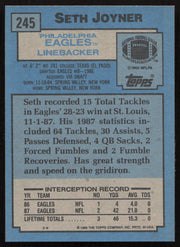 Seth Joyner Autographed 1988 Topps Rookie Card #245 Philadelphia Eagles SKU #259284