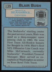 Blair Bush Autographed 1988 Topps Card #139 Seattle Seahawks SKU #259289