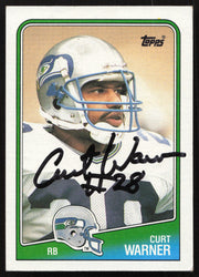 Curt Warner Autographed 1988 Topps Card #132 Seattle Seahawks SKU #259290