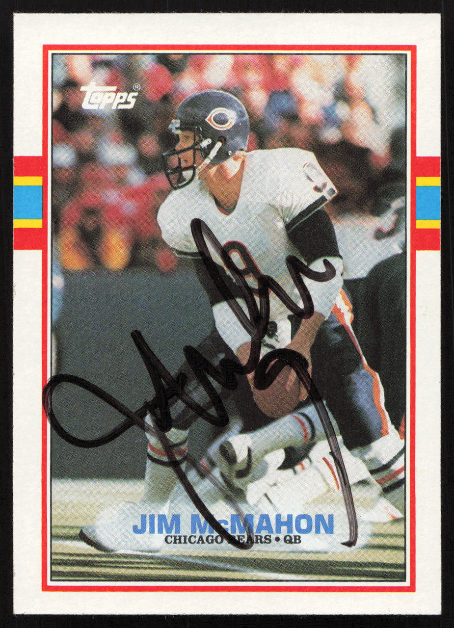 Jim McMahon Autographed 1989 Topps Card #62 Chicago Bears SKU #259294