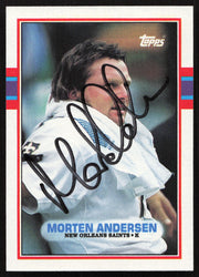 Morten Andersen Autographed 1989 Topps Card #153 New Orleans Saints SKU #259295