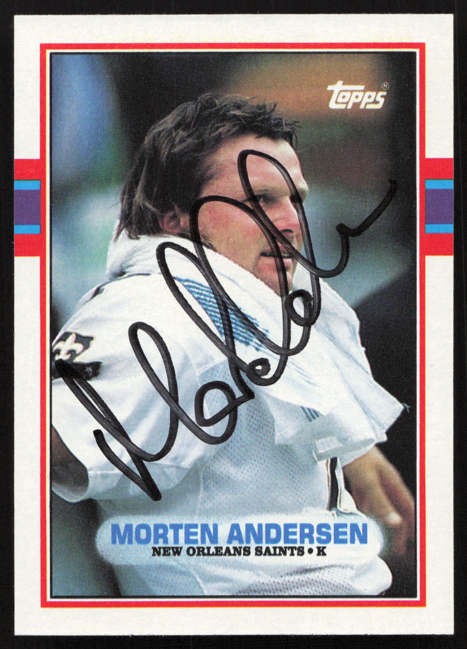 Morten Andersen Autographed 1989 Topps Card #153 New Orleans Saints SKU #259295