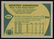 Morten Andersen Autographed 1989 Topps Card #153 New Orleans Saints SKU #259295