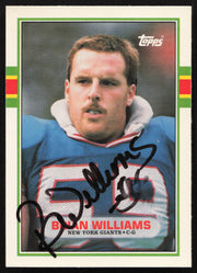 Brian Williams Autographed 1989 Topps Traded Card #92T New York Giants SKU #259299