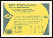 Pete Stoyanovich Autographed 1989 Topps Traded Card #84T Miami Dolphins SKU #259301