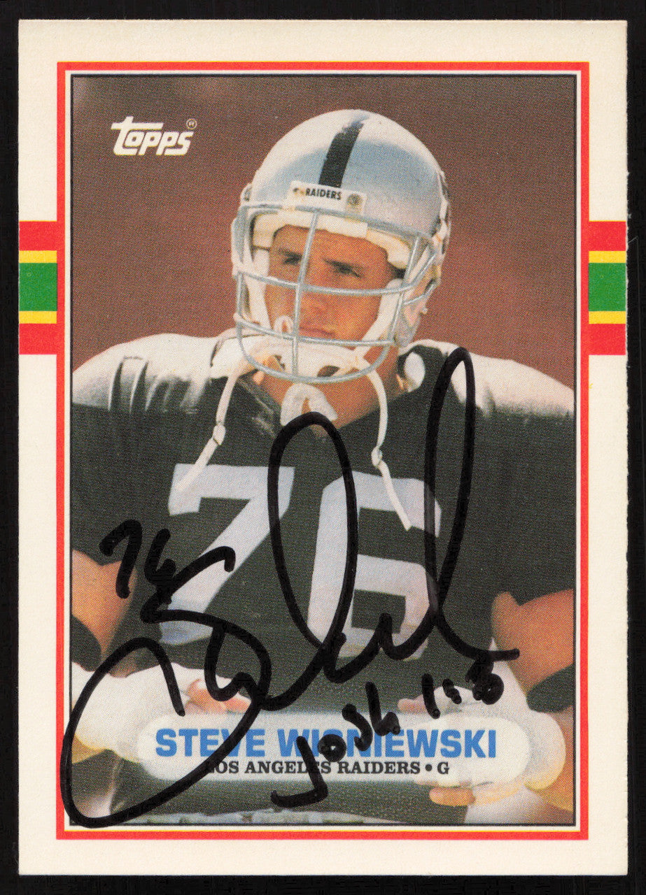 Steve Wisniewski Autographed 1989 Topps Traded Rookie Card #33T Los Angeles Raiders SKU #259302