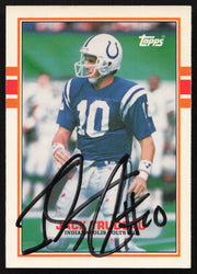 Jack Trudeau Autographed 1989 Topps Traded Card #93T Indianapolis Colts SKU #259303