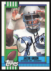 Jacob Green Autographed 1990 Topps Card #344 Seattle Seahawks SKU #259307