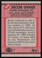 Jacob Green Autographed 1990 Topps Card #344 Seattle Seahawks SKU #259307