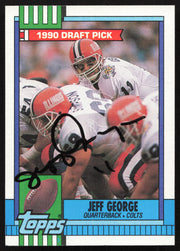 Jeff George Autographed 1990 Topps Rookie Card #298 Indianapolis Colts SKU #259309