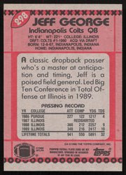 Jeff George Autographed 1990 Topps Rookie Card #298 Indianapolis Colts SKU #259309