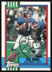 Phil Simms Autographed 1990 Topps Card #51 New York Giants SKU #259310