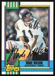 Wade Wilson Autographed 1990 Topps Card #114 Minnesota Vikings SKU #259311