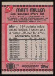 Matt Millen Autographed 1990 Topps Card #7 San Francisco 49ers SKU #259314