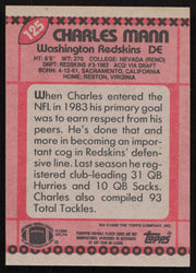 Charles Mann Autographed 1990 Topps Card #125 Washington Redskins SKU #259316