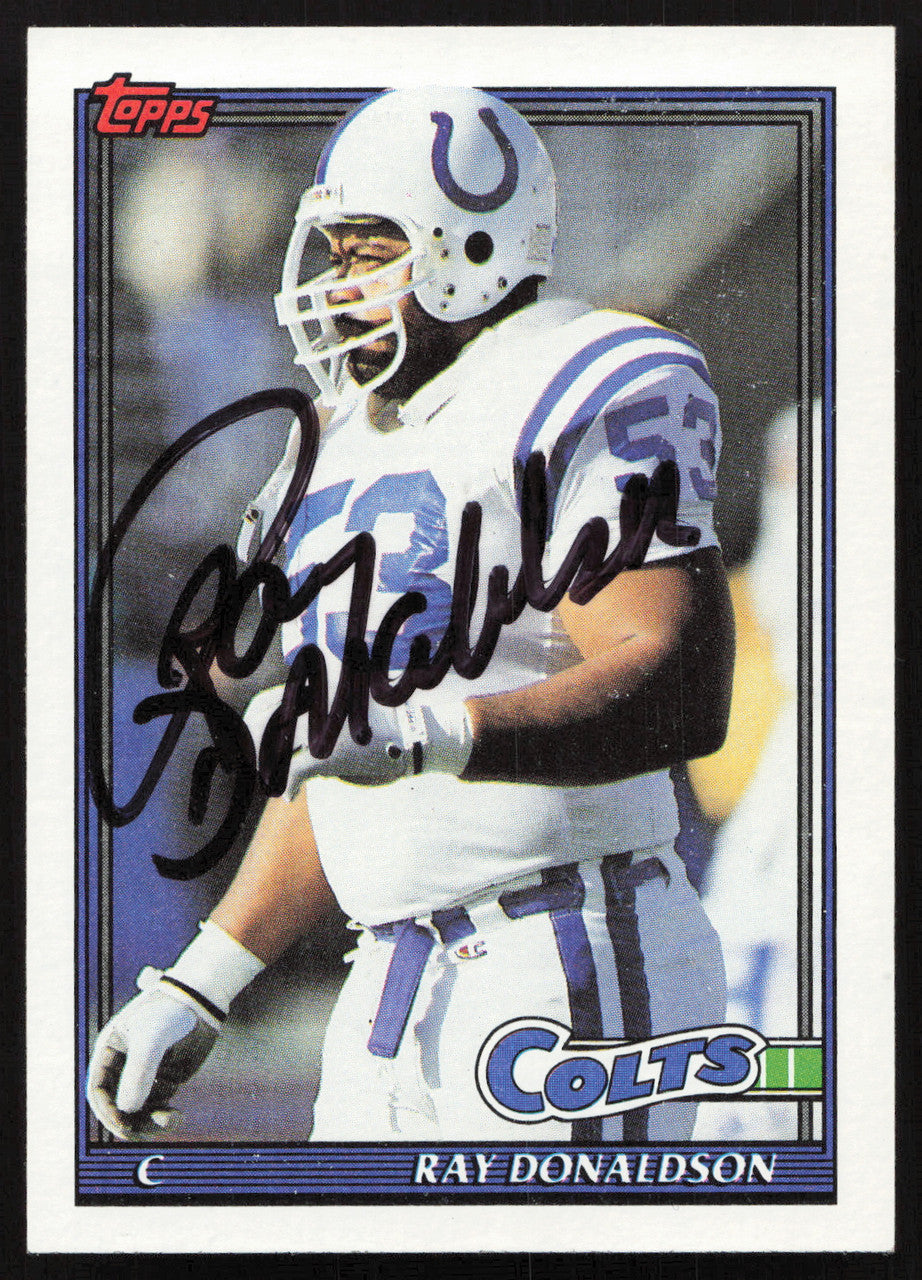 Ray Donaldson Autographed 1991 Topps Card #342 Indianapolis Colts SKU #259322