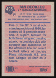 Ian Beckles Autographed 1991 Topps Card #495 Tampa Bay Buccaneers SKU #259325