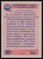 Courtney Hall Autographed 1991 Topps Card #428 San Diego Chargers SKU #259328
