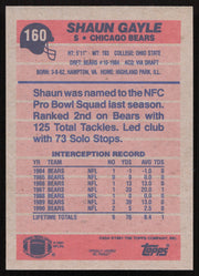 Shaun Gayle Autographed 1991 Topps Card #160 Chicago Bears SKU #259329