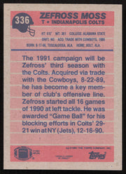 Zefross Moss Autographed 1991 Topps Card #336 Indianapolis Colts SKU #259330