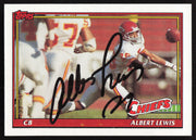 Albert Lewis Autographed 1991 Topps Card #132 Kansas City Chiefs SKU #259331