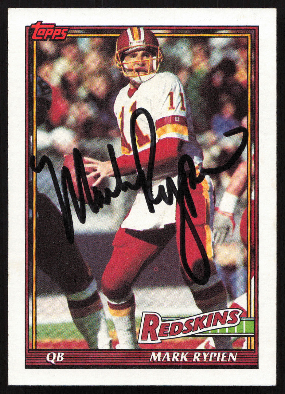 Mark Rypien Autographed 1991 Topps Card #192 Washington Redskins SKU #259332