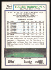 Eugene Robinson Autographed 1992 Topps Card #263 Seattle Seahawks SKU #259340