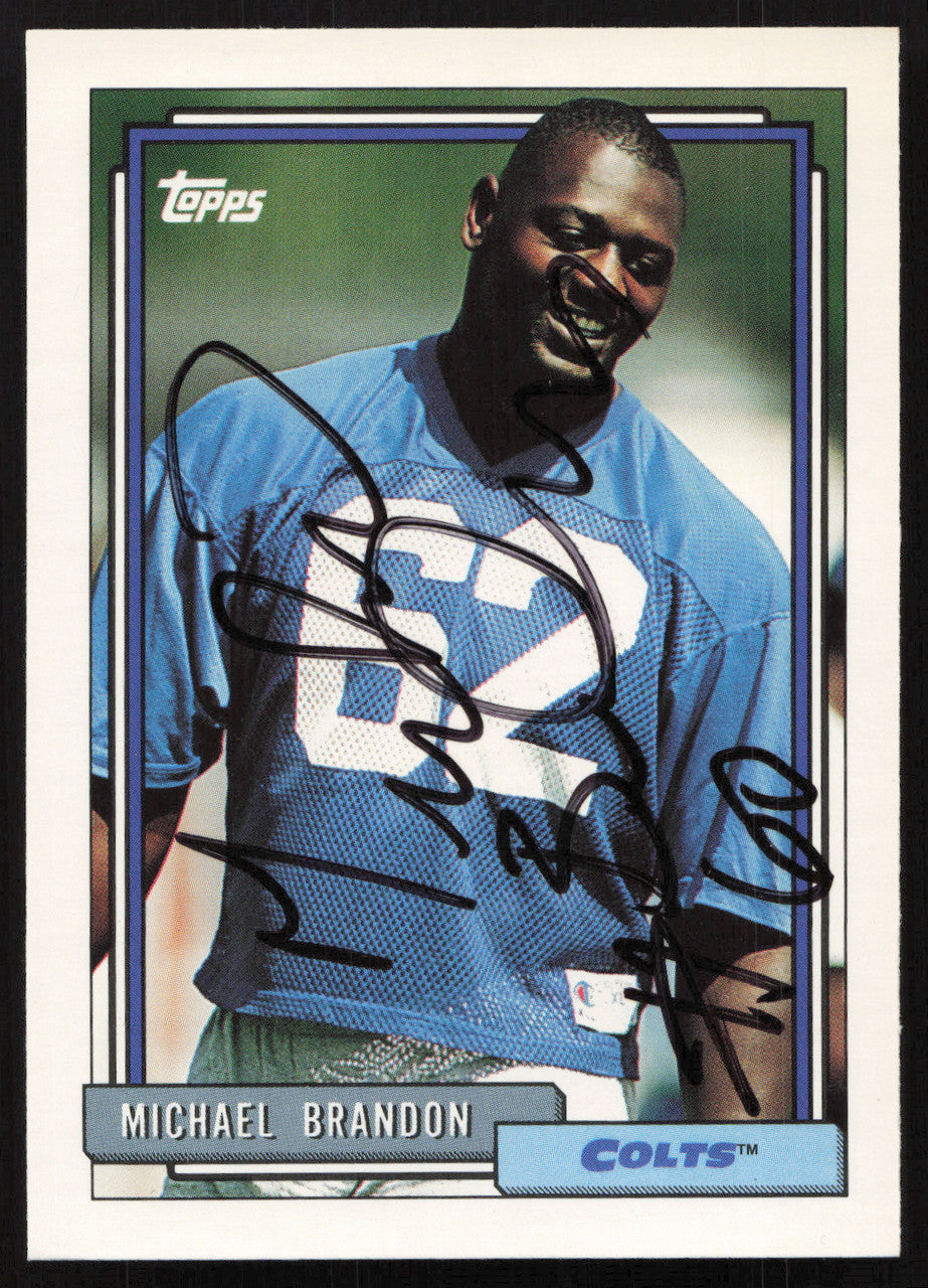 Michael Brandon Autographed 1992 Topps Card #731 Indianapolis Colts SKU #259341