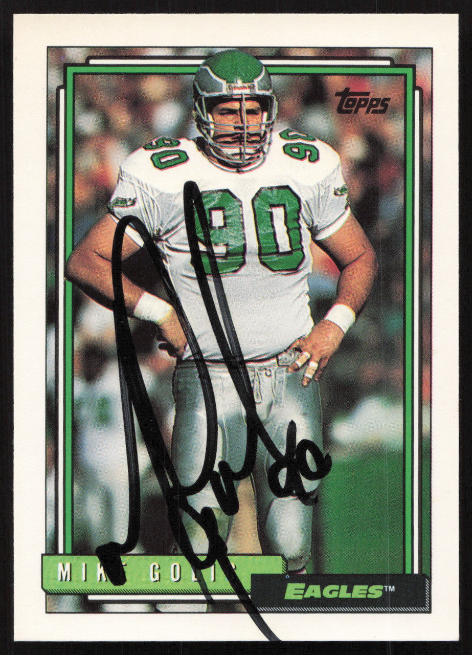 Mike Golic Autographed 1992 Topps Card #397 Philadelphia Eagles SKU #259344