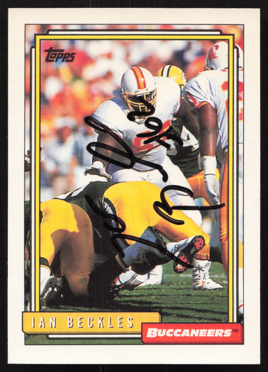 Ian Beckles Autographed 1992 Topps Card #102 Tampa Bay Buccaneers SKU #259346