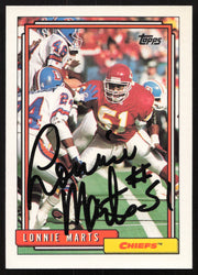 Lonnie Marts Autographed 1992 Topps Card #368 Kansas City Chiefs SKU #259349