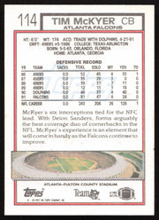 Tim McKyer Autographed 1992 Topps Card #114 Atlanta Falcons SKU #259350