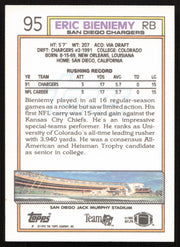 Eric Bieniemy Autographed 1992 Topps Card #95 San Diego Chargers SKU #259351